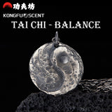 Tai Chi - Balance | 925 Sterling Silver Engraved Meditation Guardian Pendant