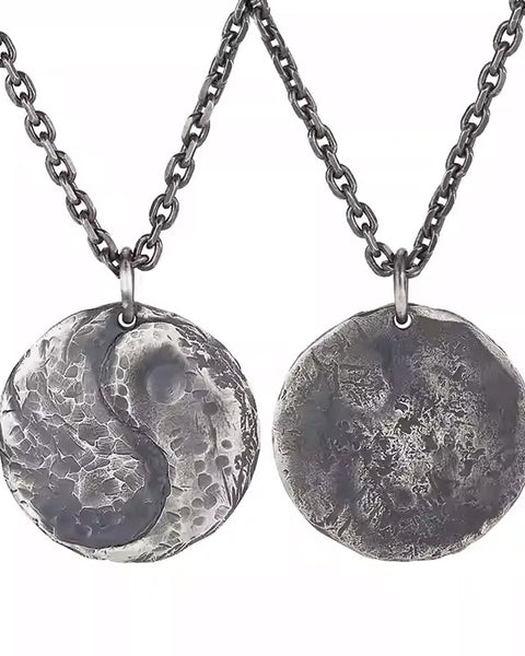 Tai Chi - Balance | 925 Sterling Silver Engraved Meditation Guardian Pendant