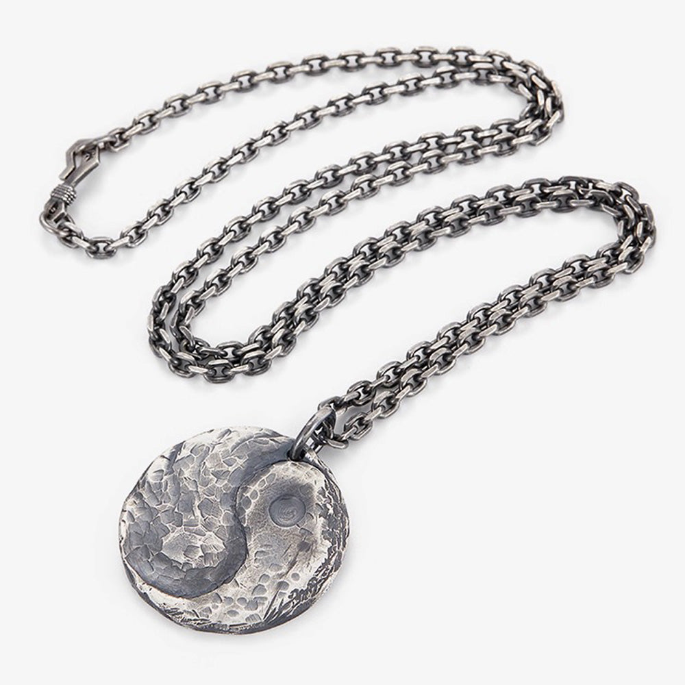 Tai Chi - Balance | 925 Sterling Silver Engraved Meditation Guardian Pendant