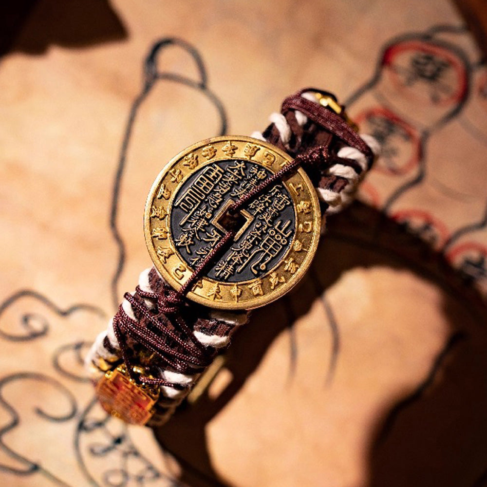 Shan Gui Coin Braided Bracelet - Wealth & Protection Talisman Copper Feng Shui