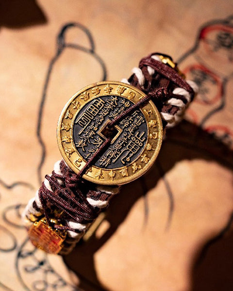 Shan Gui Coin Braided Bracelet - Wealth & Protection Talisman Copper Feng Shui