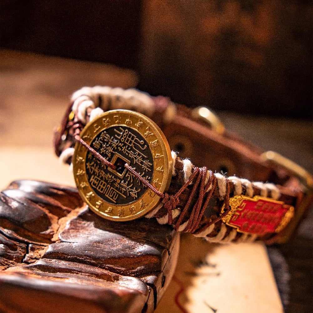 Shan Gui Coin Braided Bracelet - Wealth & Protection Talisman Copper Feng Shui
