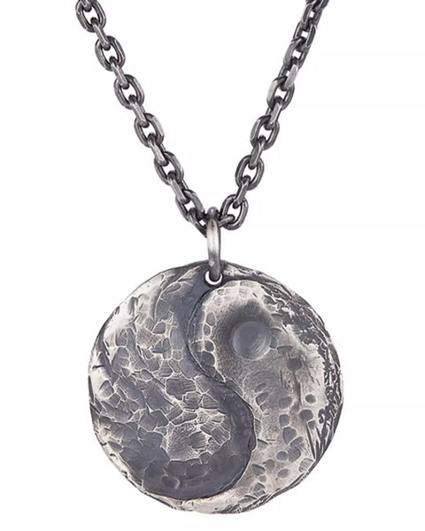 Tai Chi - Balance | 925 Sterling Silver Engraved Meditation Guardian Pendant